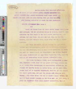 Brief an Wilhelm Laage