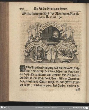 Evangelium am Fest der Reinigung Mariä, Luc. II. v. 22 - 32