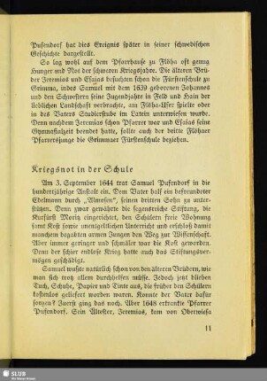 Kriegsnot in der Schule