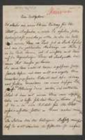Brief von Franz von Hausmann an Unbekannt