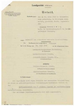 Abschriften des Urteils und der Anklageschrift
