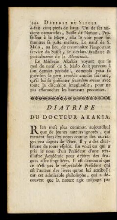 Diatribe Du Docteur Akakia