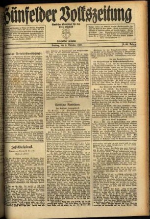 Ausgabe vom Freitag, den 08. Oktober 1920.