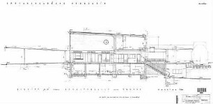 Pforzheim Hbf: Schnitt G - H durch Schalterhalle und Treppe Empfangsgeb.