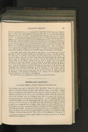 Quennsmand's Railways.