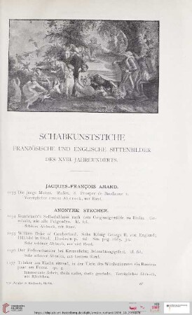 Schabkunststiche. Französische und englische Sittenbilder des XVIII. Jahrhunderts (Nr. 1033 - 1714)