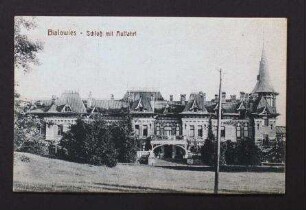 Gedruckte Postkarte, Motiv Jagdschloss des Zaren