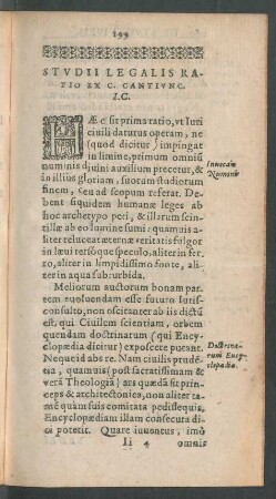 Studii Legalis Ratio Ex C. Cantiunc. I. C.