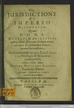 De jurisdictione et imperio disputatio