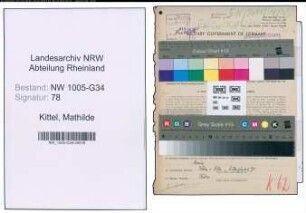 Entnazifizierung Mathilde Kittel , geb. 23.08.1898 (Apothekerin)