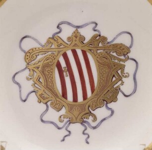 Zwei Koppchen und Unterschalen mit Wappen Grimani und Chinoiserien — Kat. Nr. 302: Koppchen und Unterschale — Unterschale