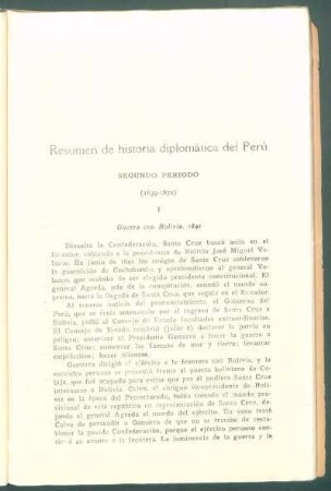 Resumen de historia diplomática del Perú : Segundo periodo (1839-1872)
