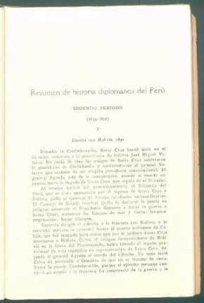 Resumen de historia diplomática del Perú : Segundo periodo (1839-1872)