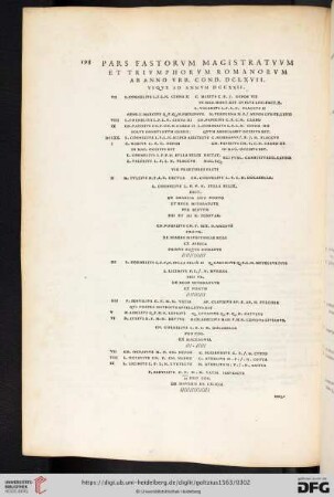 Pars fastorvm magistratvvm et trivmphorvm romanorvm ab anno vrb. cond. DCLXVII vsqve ad annvm DCCXXII