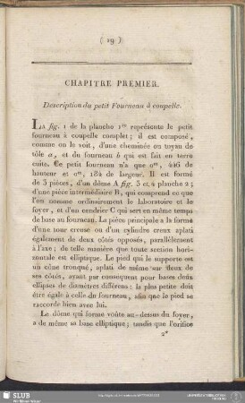 Chapitre Premier. Description du petit Fourneau à coupelle