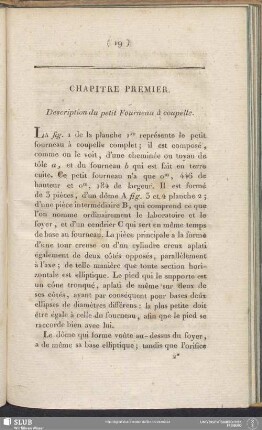 Chapitre Premier. Description du petit Fourneau à coupelle