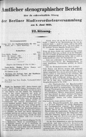 Sitzung 22, 5. Juni 1931