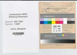 Entnazifizierung Elisabeth Ulrich, geb. 05.12.1919 (Postangest.)