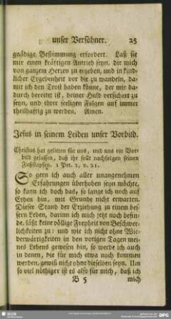 Jesus in seinem Leiden unser Vorbild