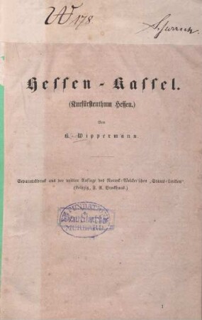 Hessen-Kassel : (Kurfürstenthum Hessen)