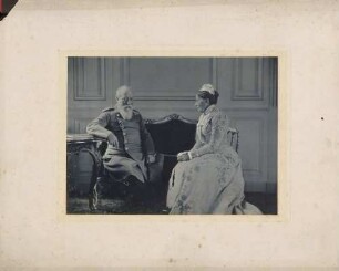 Großherzog Friedrich I. und Großherzogin Luise, sitzend, Ganzfigur.