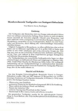 Moosbewohnende Tardigraden von Stuttgart-Hohenheim