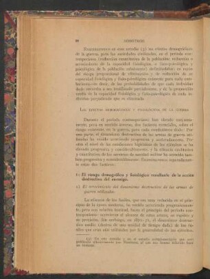 Los efectos demográficos y fisiológicos de la guerra