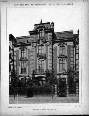 Tafel 65: Wohnhaus in Berlin, Lessingstr. 54