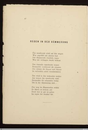 Regen in der Dämmerung