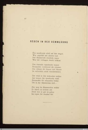 Regen in der Dämmerung