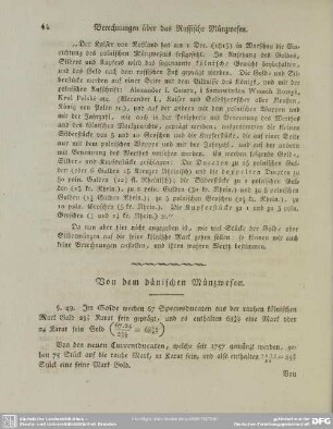 Von dem dänischen Münzwesen