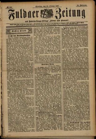 Erste Ausgabe vom Samstag, den 30. Oktober 1897.