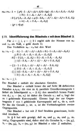 § 15. Identifizierung des Büschels ... mit dem Büschel ...