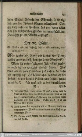 Der 75. Psalm. Ein Psalm und Lied Assaph, daß er nicht umkäme, vorzusingen