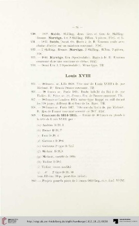 Louis XVIII (No. 935 - 959)