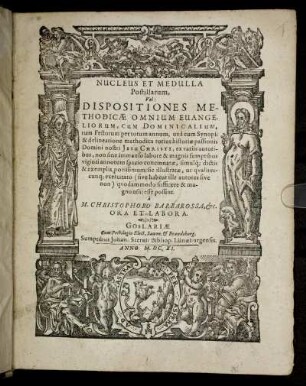 Nucleus Et Medulla Postillarum, Vel: Dispositiones Methodicae Omnium Evangeliorum, Cum Dominicalium, tum Festorum per totum annum, : una cum Synopsi & delineatione methodica totius historiae passionis Domini nostri Jesu Christi, ex variis autoribus ...