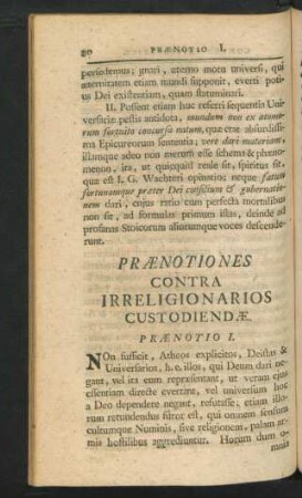 Praenotiones Contra Irreligionarios Custodiendae