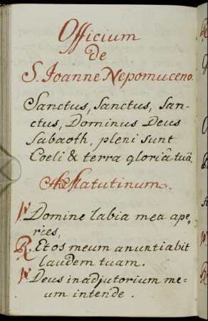 Officium De S. Joanne Nepomuceno.