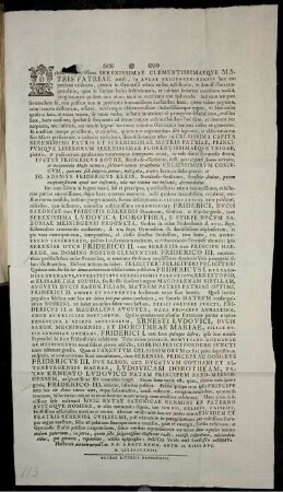 Debitae auspicatissimo Serenissimae Clementissimaeque Matris Patriae natali, in Aulae Fridensteinensis luce nuperrime celebrato, pietatis in Gymnasii etiam umbra testificatio, et demississima congratulatio, quae in finitam huius lustrationem, et initium feriarum cerealium incidit, ... : P. P. A Rect. Gymn. Goth. D. XIIII. Aug. A. MDCCLXIII.