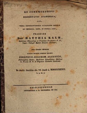 De coremorphosi : dissertatio academica