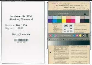Entnazifizierung Heinrich von Keutz , geb. 07.08.1894 (Bergmann)