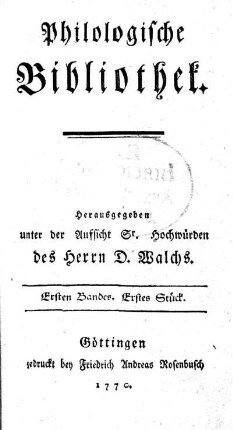 1: Philologische Bibliothek