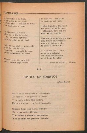 Diptico de sonetos