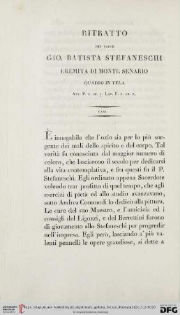Ritratto del Padre Gio. Batista Stefaneschi Eremita di Monte Senario