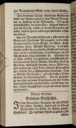 Vierter Abschnit. Gelehrte Geschichte.