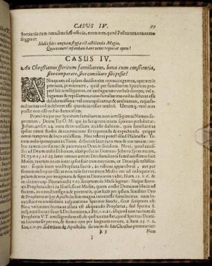 Casus IV. An Christianus spiritum familiarem, bona cum conscientia, sive comparare, sive conciliare sibi possit?