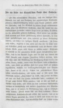 57-59 Für die Leser des Kliefoth'schen Buchs über Sacharja