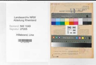 Entnazifizierung Lina Hillebrand , geb. 08.08.1891 (Sekretaerin)