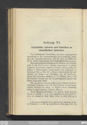 Anhang VI. Christliche Autoren und Schriften in europäischen Sprachen.