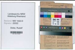 Entnazifizierung Rudolf Dicke , geb. 09.05.1903 (Feuerwehrmann)